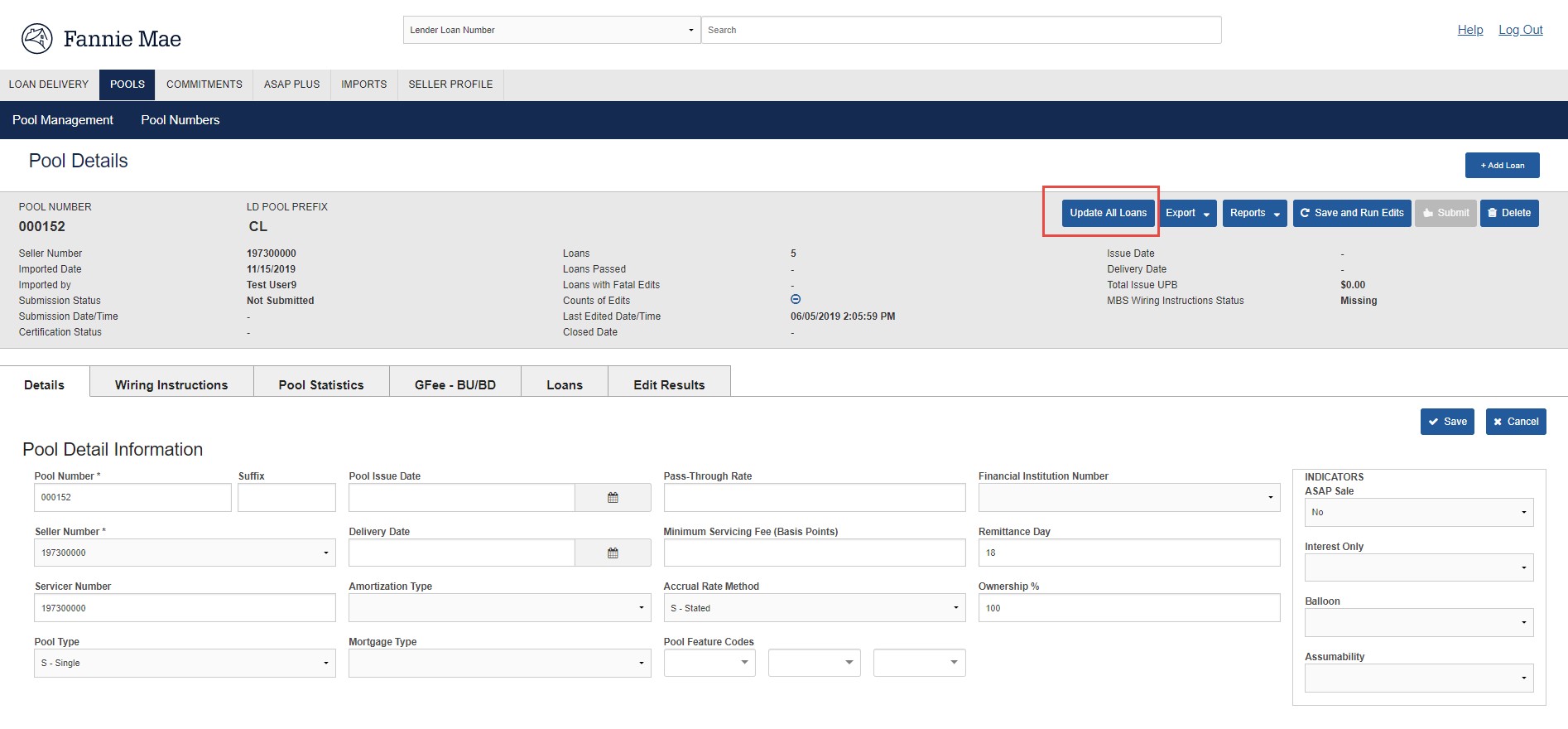 Loan Delivery Job Aids Scenario 2a Update All Loans with Same